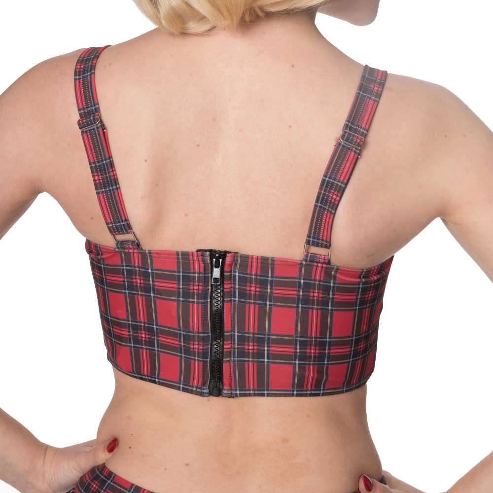 Banned - Wild plains tartan Bikini top - Red Product image